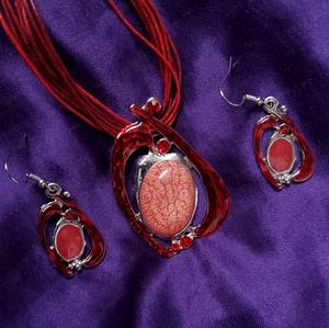 Abstract Necklace and Earring Set